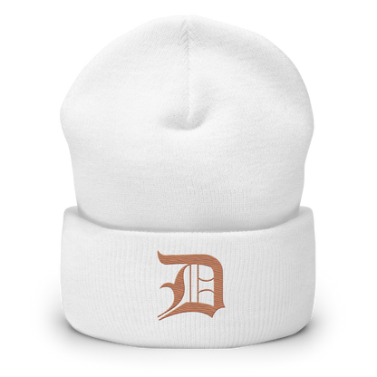 Detroit 'Old English D' Cuffed Beanie (Copper)