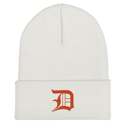 Detroit 'Old English D' Cuffed Beanie (Maple Leaf Orange)