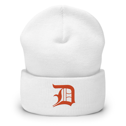 Detroit 'Old English D' Cuffed Beanie (Maple Leaf Orange)