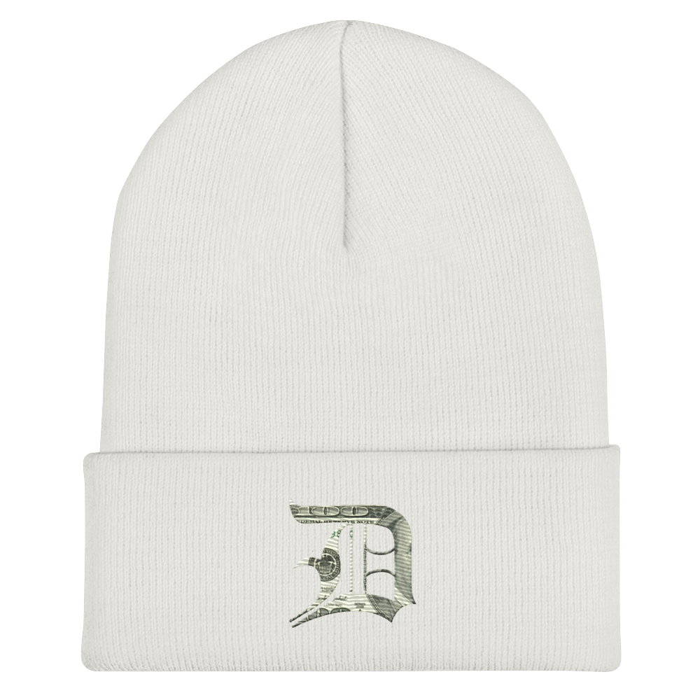 Detroit 'Old English D' Cuffed Beanie (Benjamins Edition)