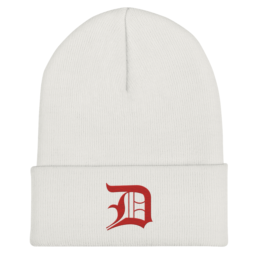 Detroit 'Old English D' Cuffed Beanie (Aliform Red)