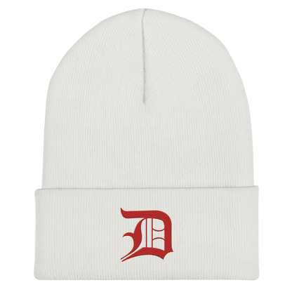 Detroit 'Old English D' Cuffed Beanie (Aliform Red)