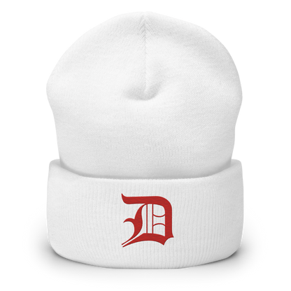 Detroit 'Old English D' Cuffed Beanie (Aliform Red)