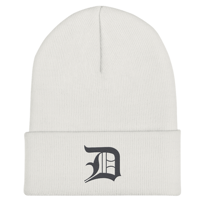 Detroit 'Old English D' Cuffed Beanie (Iron Ore Grey)