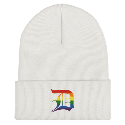 Detroit 'Old English D' Cuffed Beanie (Rainbow Pride Edition)