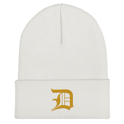 Detroit 'Old English D' Cuffed Beanie (Gold)