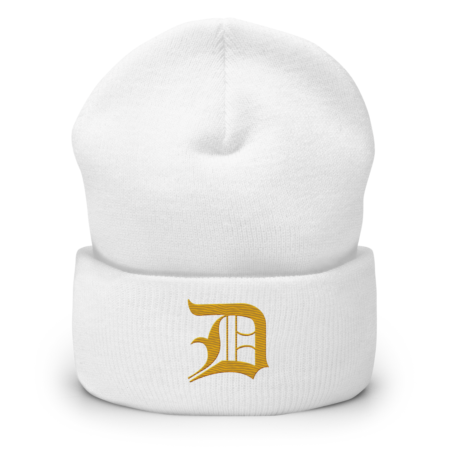 Detroit 'Old English D' Cuffed Beanie (Gold)