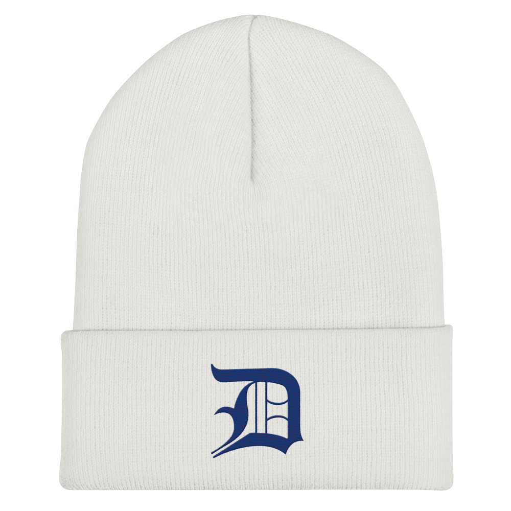 Detroit 'Old English D' Cuffed Beanie (Dearborn Blue)