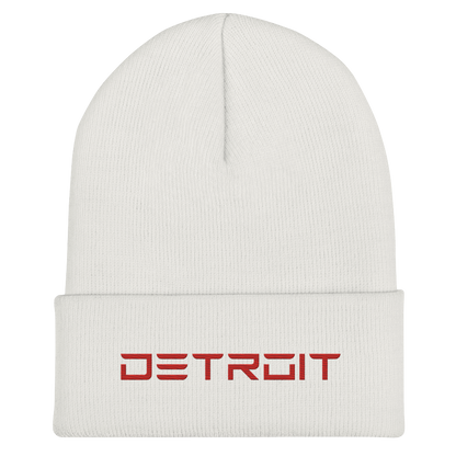 'Detroit' Cuffed Beanie (Electric Font) | Red