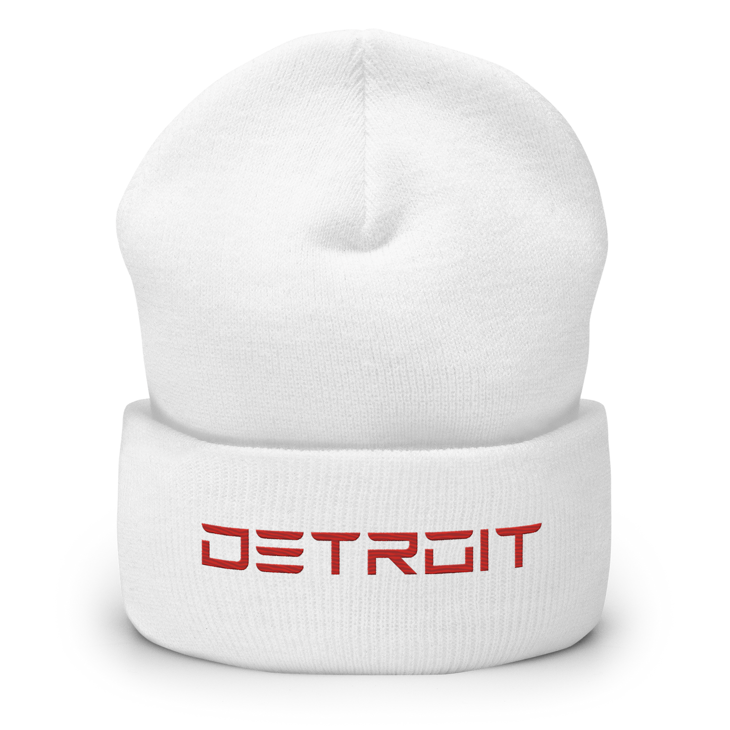 'Detroit' Cuffed Beanie (Electric Font) | Red