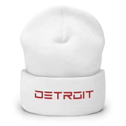 'Detroit' Cuffed Beanie (Electric Font) | Red