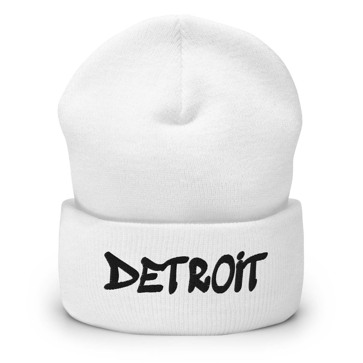 'Detroit' Cuffed Beanie (Tag Font) | Black