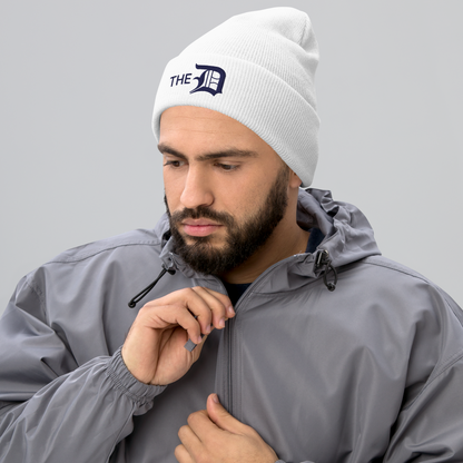 Detroit 'The D' Cuffed Beanie (Old English 'D') | Navy