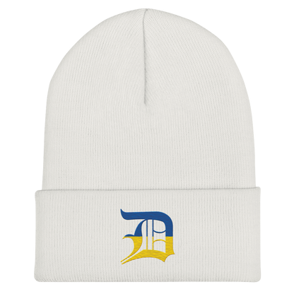 Detroit 'Old English D' Cuffed Beanie (Ukraine Edition)