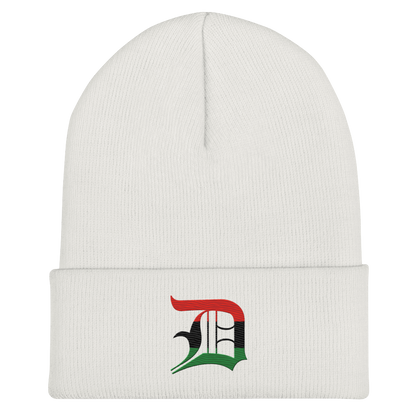 Detroit 'Old English D' Cuffed Beanie (Pan-African Edition)