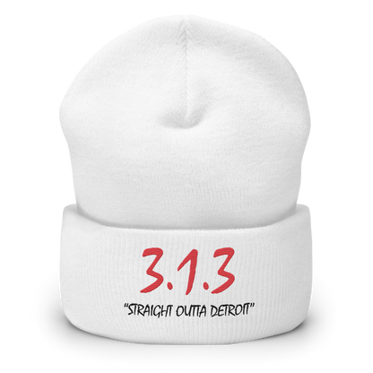 '313 Straight Outta Detroit' Cuffed Beanie