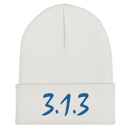 Detroit '313' Cuffed Beanie (Compton Font) | Azure