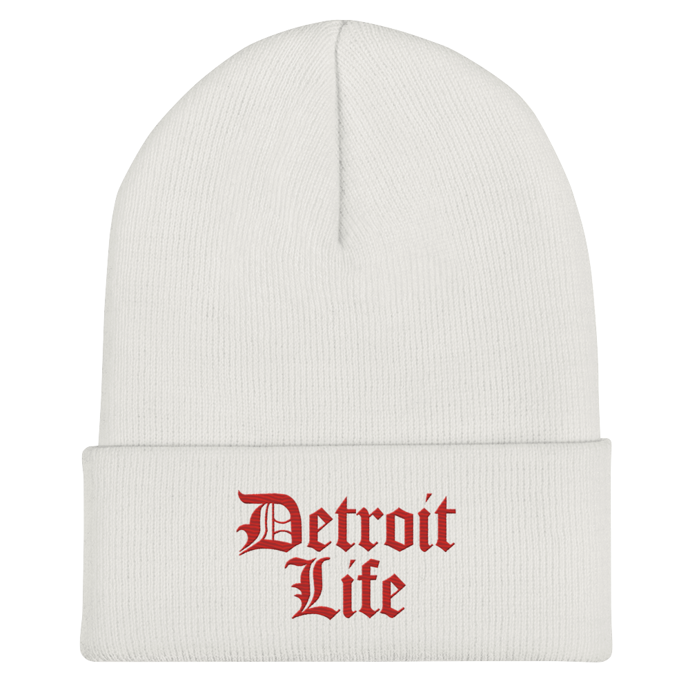 'Detroit Life' Cuffed Beanie | Aliform Red