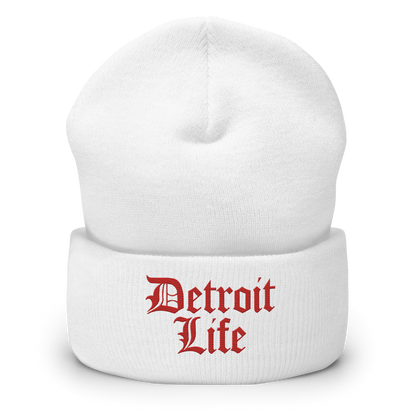 'Detroit Life' Cuffed Beanie | Aliform Red