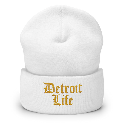 'Detroit Life' Cuffed Beanie | Gold