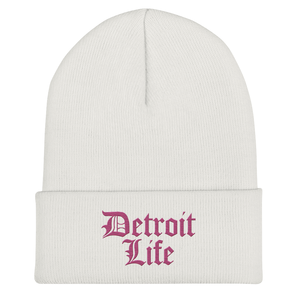 'Detroit Life' Cuffed Beanie | Apple Blossom Pink