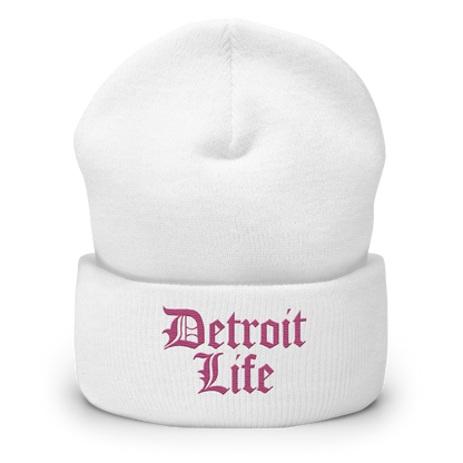 'Detroit Life' Cuffed Beanie | Apple Blossom Pink