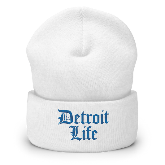 'Detroit Life' Cuffed Beanie | Azure