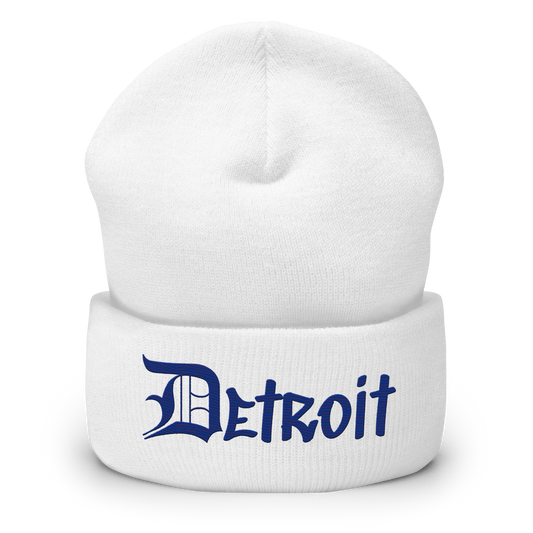 'Detroit' Cuffed Beanie (OED Tag Font) | Bourbon Blue