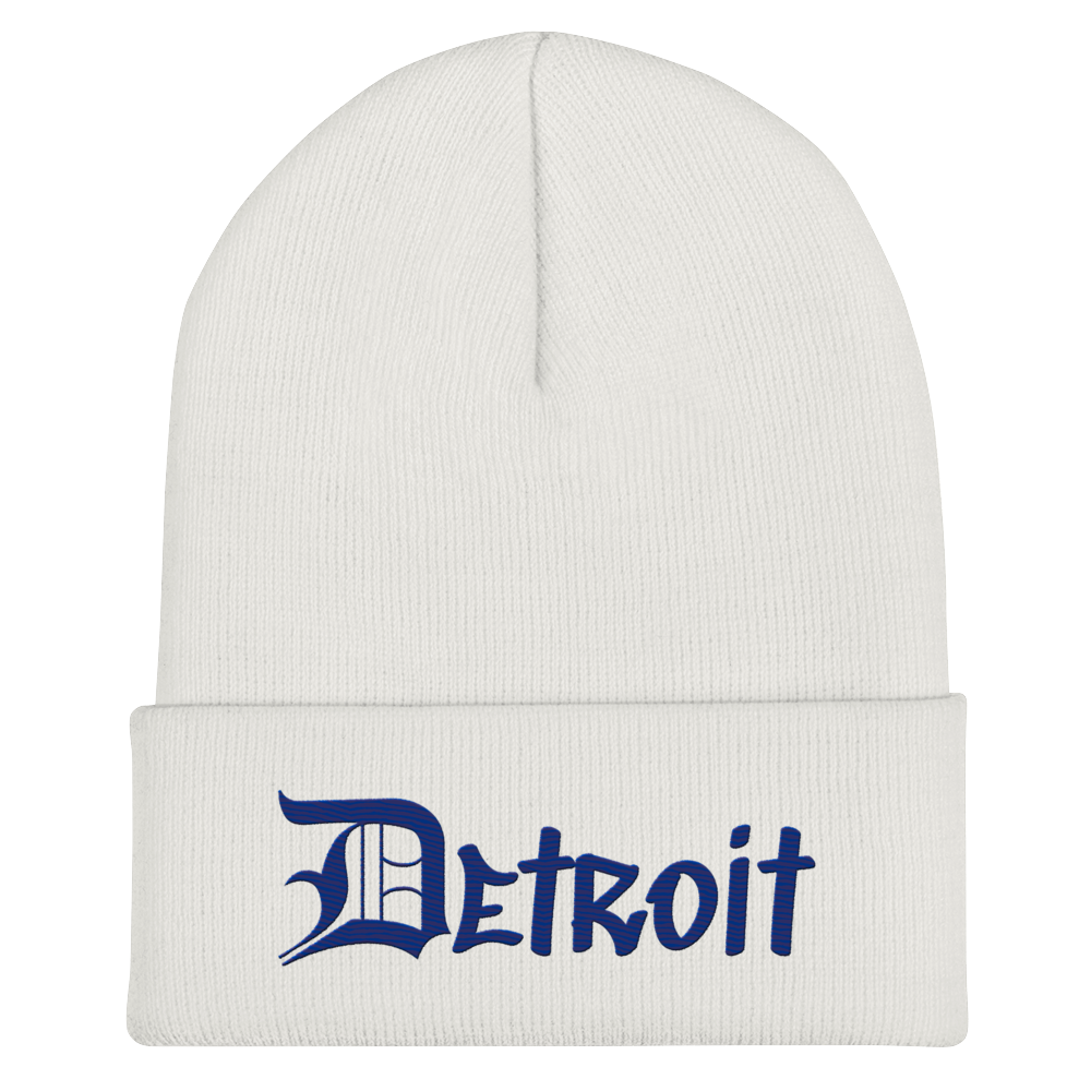 'Detroit' Cuffed Beanie (OED Tag Font) | Bourbon Blue