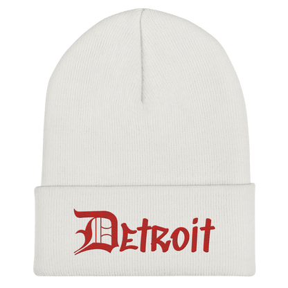 'Detroit' Cuffed Beanie (OED Tag Font) | Aliform Red