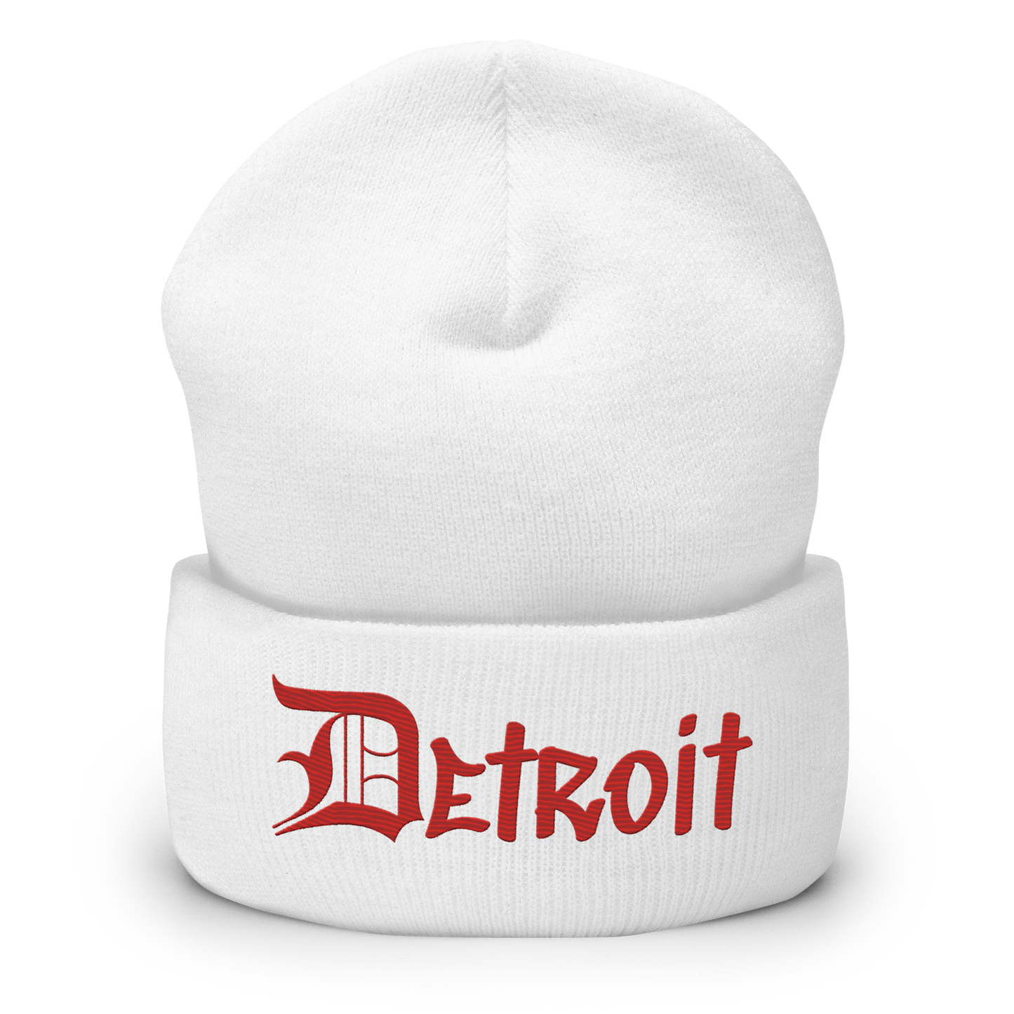 'Detroit' Cuffed Beanie (OED Tag Font) | Aliform Red