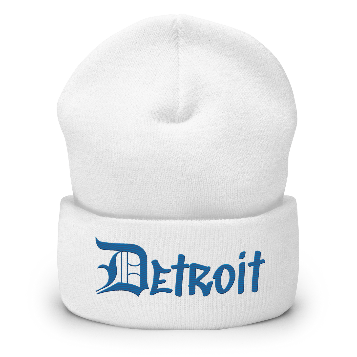 'Detroit' Cuffed Beanie (OED Tag Font) | Azure