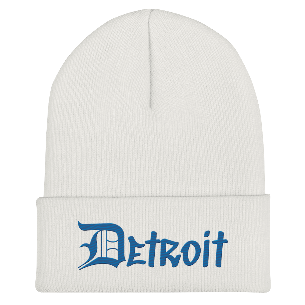 'Detroit' Cuffed Beanie (OED Tag Font) | Azure