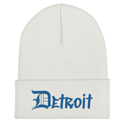 'Detroit' Cuffed Beanie (OED Tag Font) | Azure