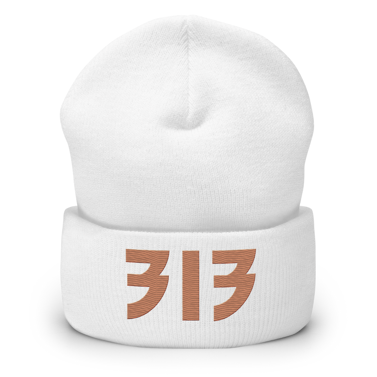 Detroit '313' Cuffed Beanie (Glam Font) | Copper