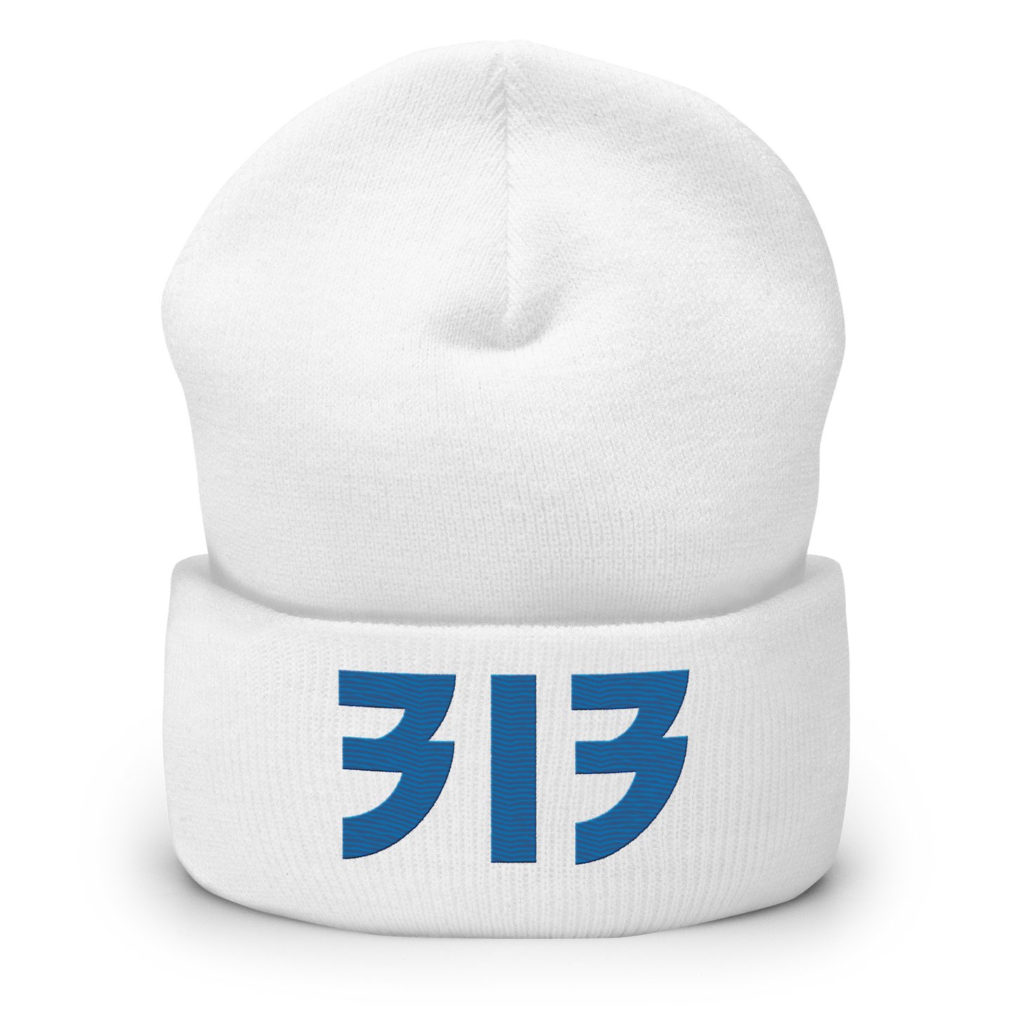 Detroit '313' Cuffed Beanie (Glam Font) | Azure