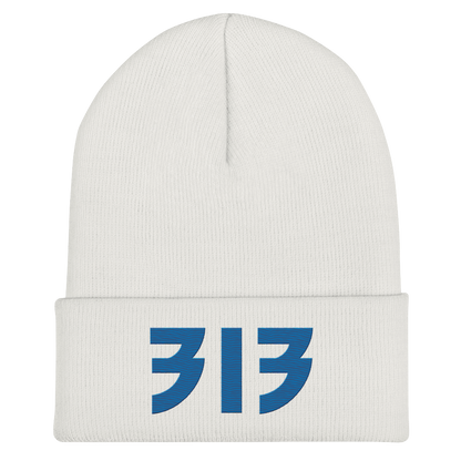 Detroit '313' Cuffed Beanie (Glam Font) | Azure