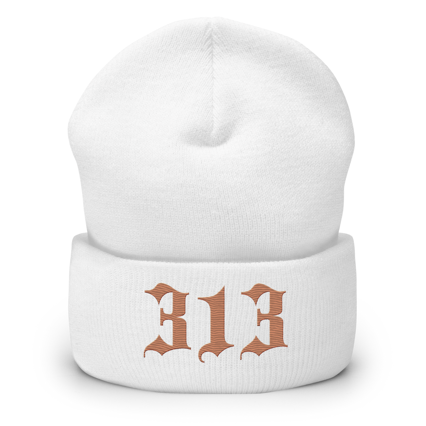 Detroit '313' Cuffed Beanie (Old English Font) | Copper