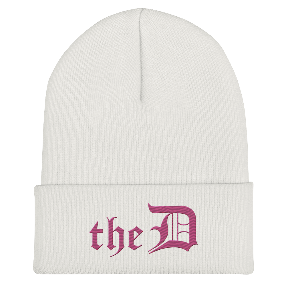 Detroit 'The D' Cuffed Beanie | Apple Blossom Pink