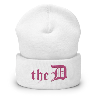 Detroit 'The D' Cuffed Beanie | Apple Blossom Pink