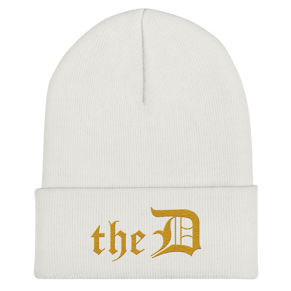 Detroit 'The D' Cuffed Beanie | Gold