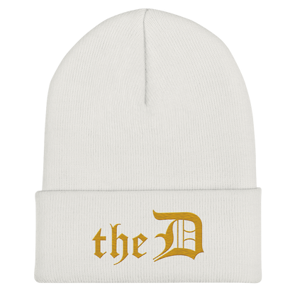 Detroit 'The D' Cuffed Beanie | Gold