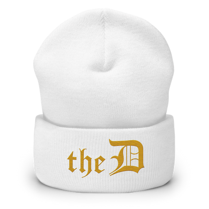 Detroit 'The D' Cuffed Beanie | Gold