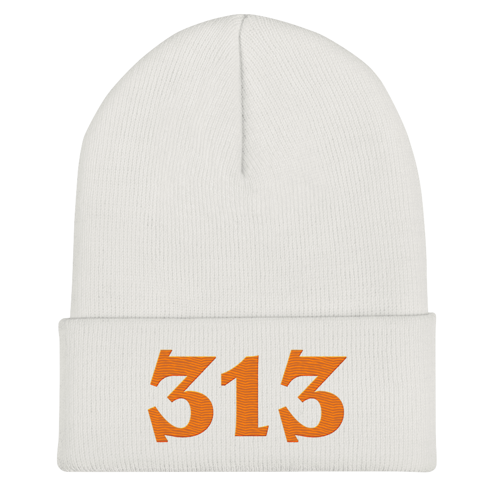 Detroit '313' Cuffed Beanie (Angry Font) | Orange