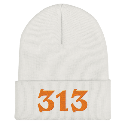 Detroit '313' Cuffed Beanie (Angry Font) | Orange