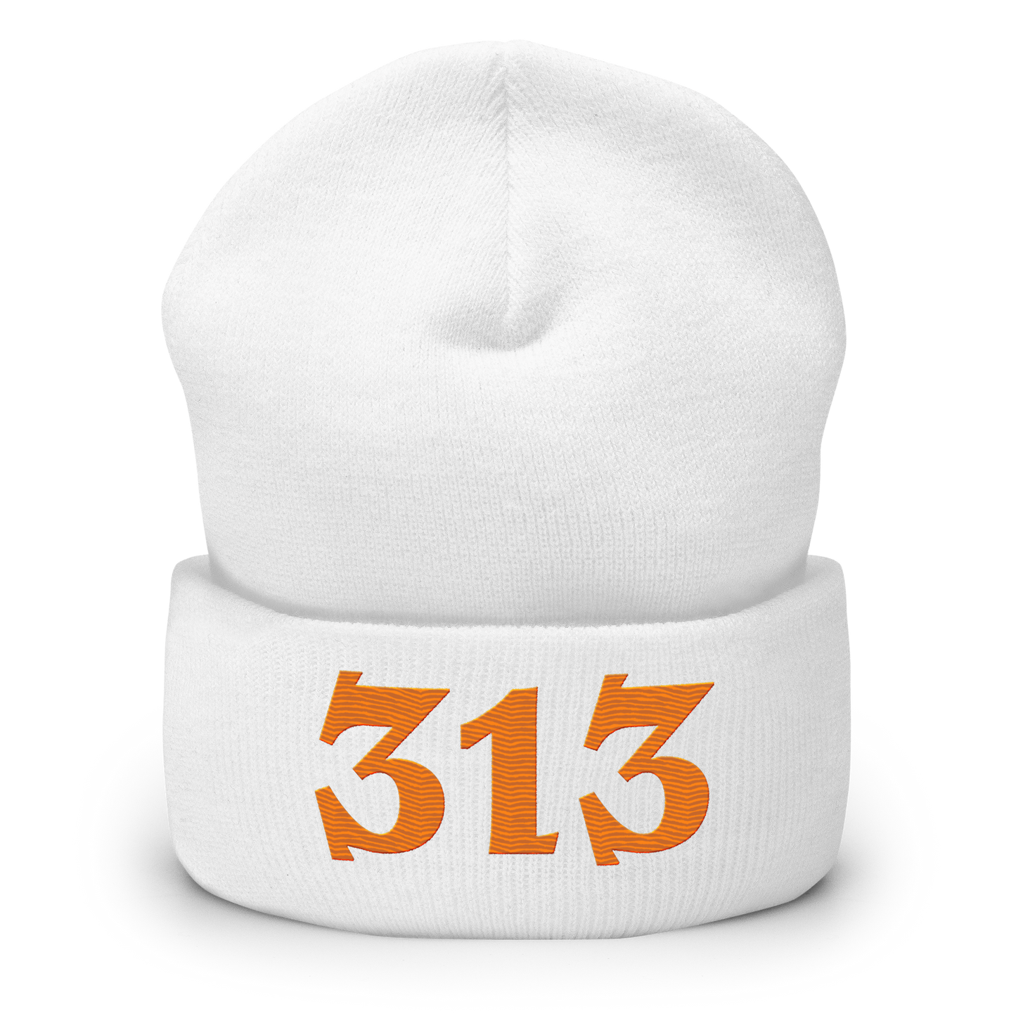 Detroit '313' Cuffed Beanie (Angry Font) | Orange