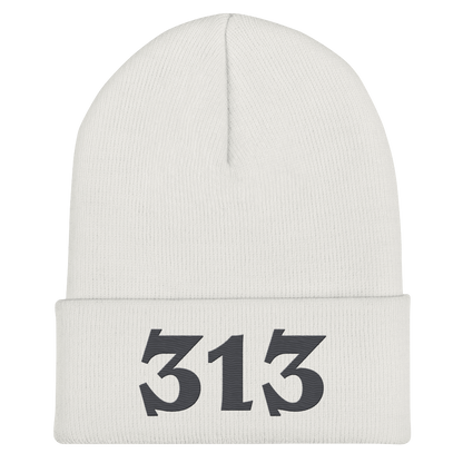 Detroit '313' Cuffed Beanie (Angry Font) | Iron Ore Grey