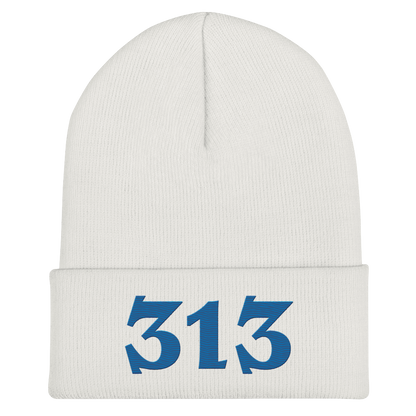 Detroit '313' Cuffed Beanie (Angry Font) | Azure