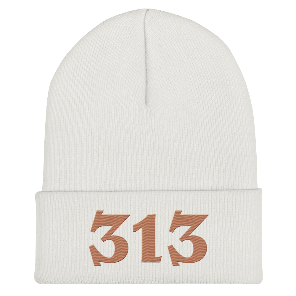 Detroit '313' Cuffed Beanie (Angry Font) | Copper