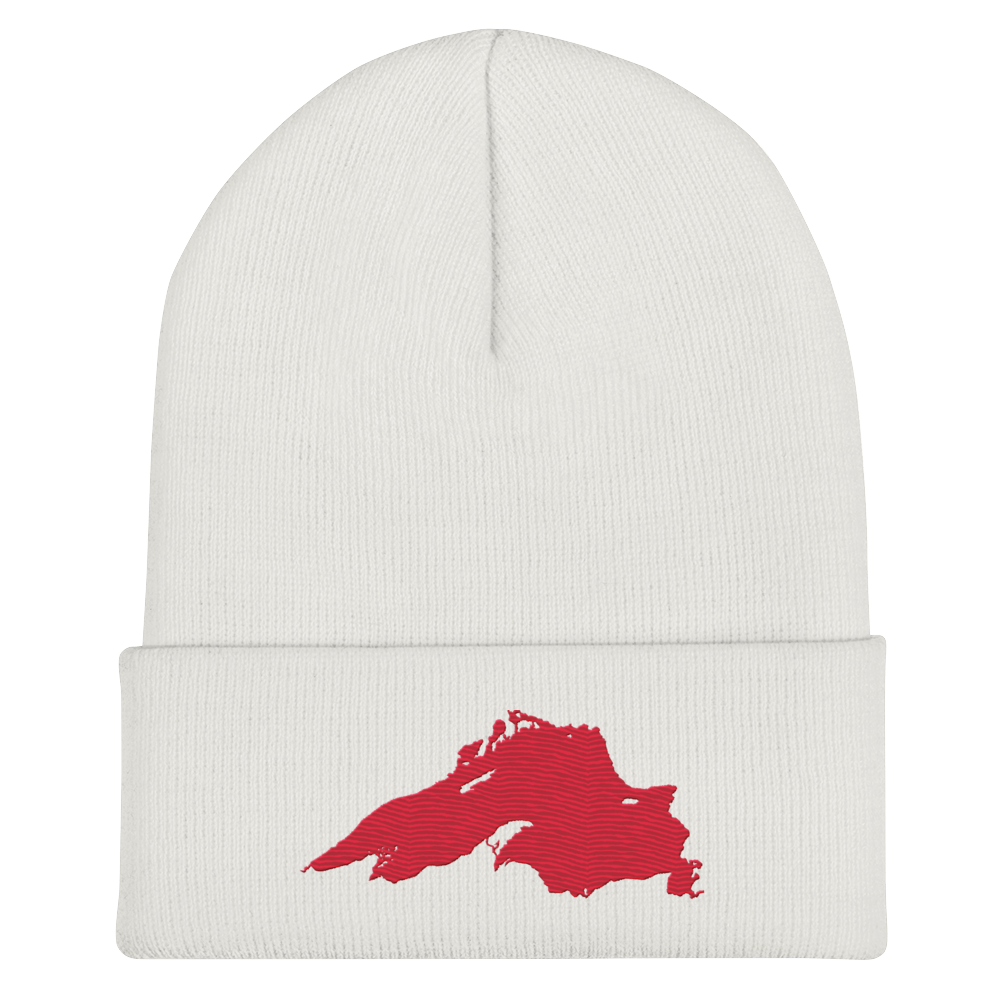 Lake Superior Cuffed Beanie | Lighthouse Red